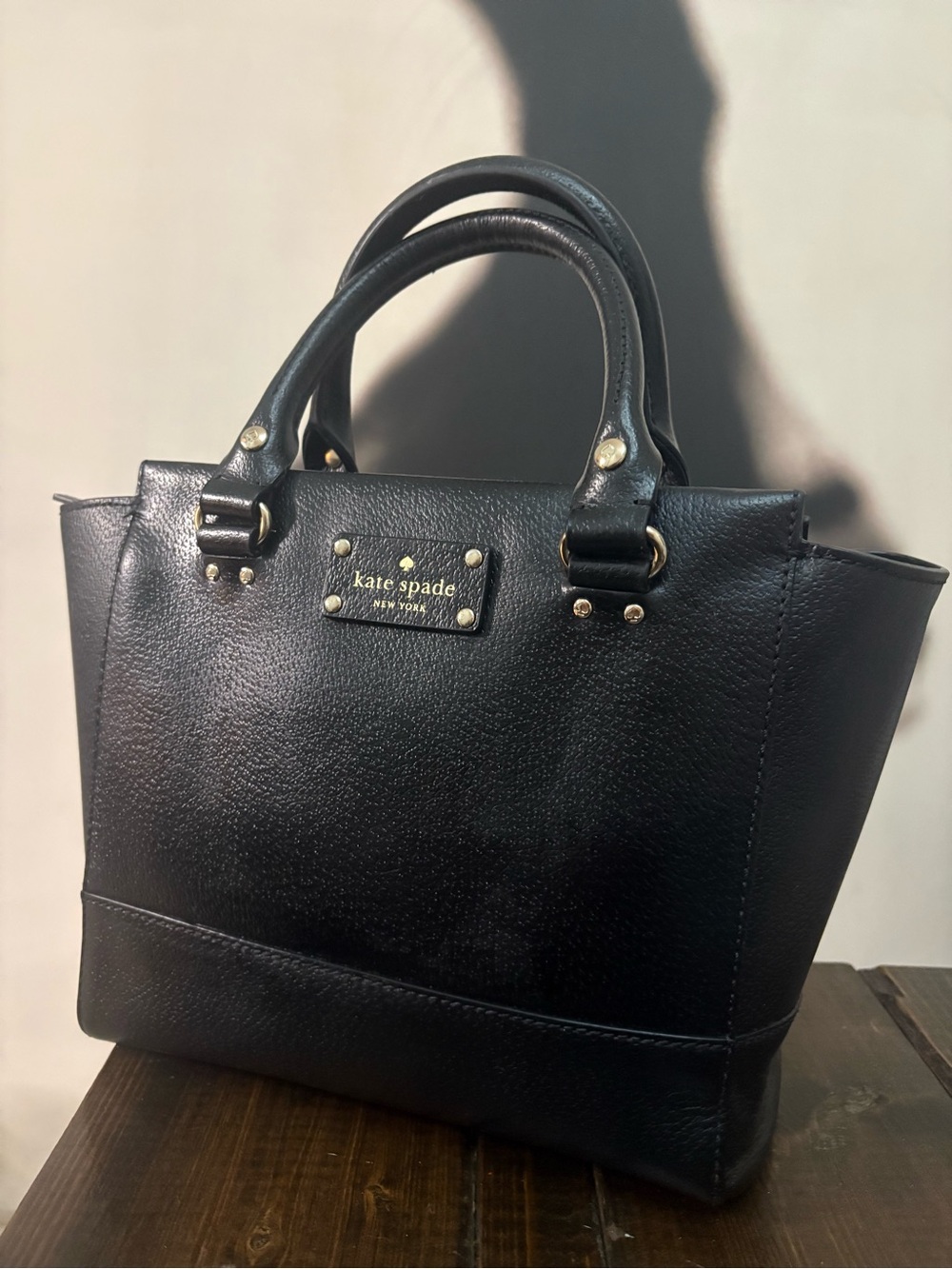 Kate ♠️ Black Leather Satchel
